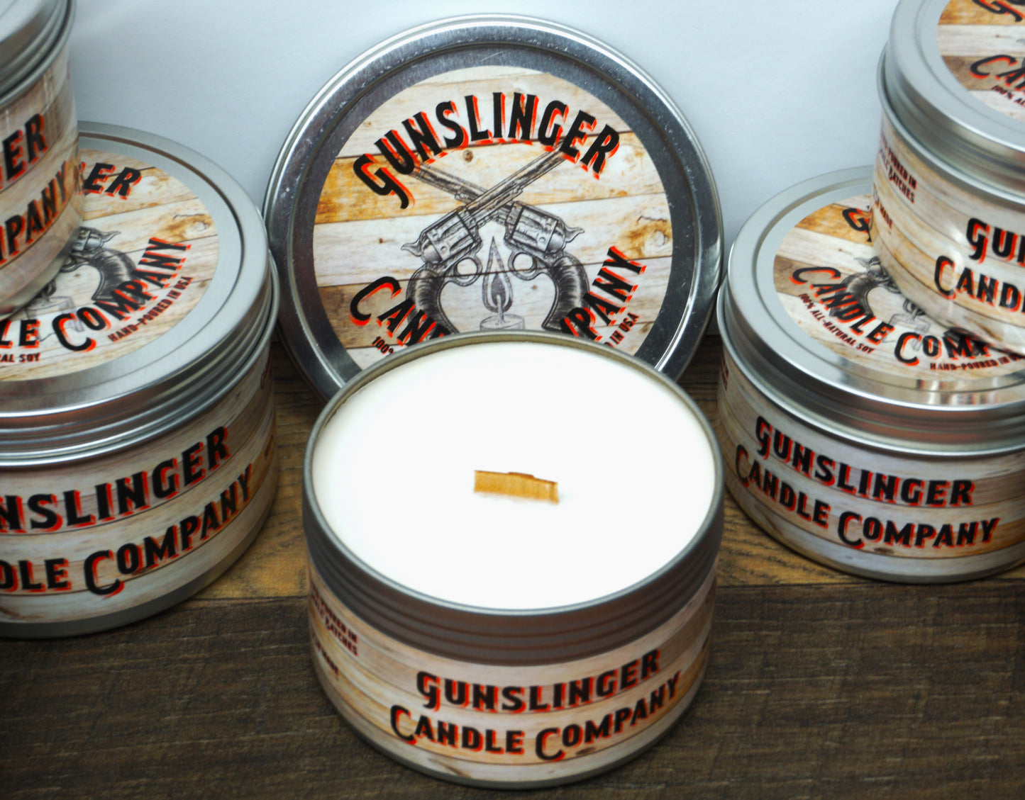hand poured soy candle with crackling wood wick